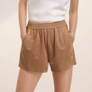 Aritzia-Wilfred Free Faux Suede High Rise Dressy Shorts (Size:Medium)